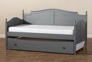 Geoffrey Gray Twin Size Daybed w/Roll-Out Trundle Bed Baxton