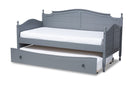 Geoffrey Gray Twin Size Daybed w/Roll-Out Trundle Bed Baxton