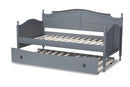 Geoffrey Gray Twin Size Daybed w/Roll-Out Trundle Bed Baxton