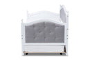 Amena Gray Fabric Upholstered White Twin Size Daybed w/Trundle Baxton