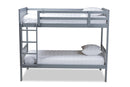 Kassa Gray Twin Size Bunk Bed Baxton