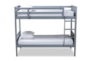 Elora Gray Twin Size Bunk Bed Baxton