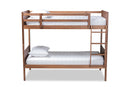 Elora Walnut Brown Twin Size Bunk Bed Baxton