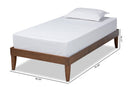 Prescott Walnut Brown Finished Twin Size Platform Bed Baxton