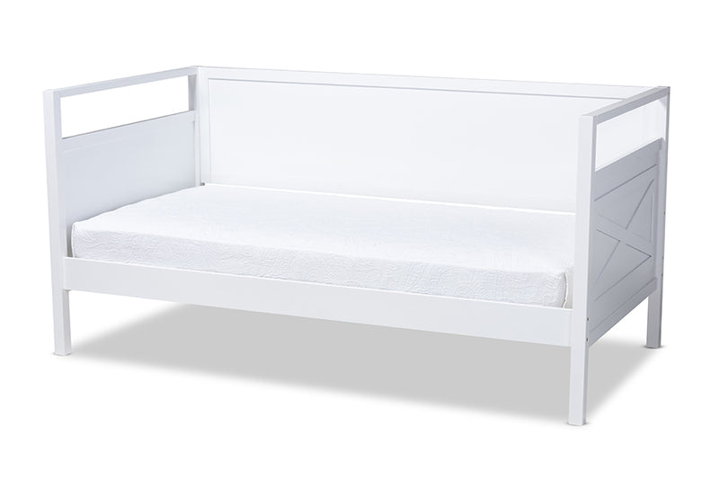 Ellie Cottage Farmhouse White Finished Wood Twin Size Daybed