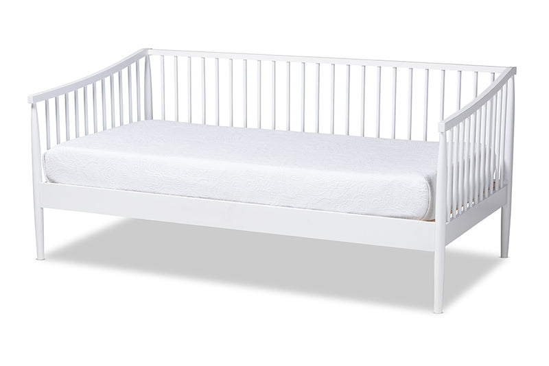 Ardon Classic and Traditional White Finished Wood Twin Size Spindle Daybed