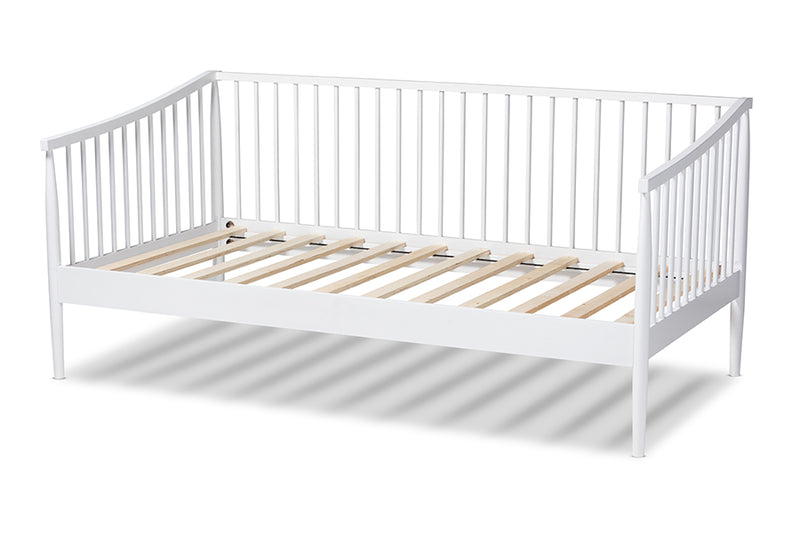 Ardon Classic and Traditional White Finished Wood Twin Size Spindle Daybed