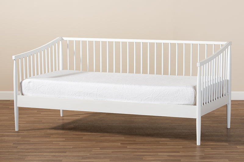 Ardon Classic and Traditional White Finished Wood Twin Size Spindle Daybed