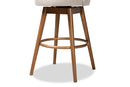 Mara Light Beige Fabric Walnut-2Pc Swivel Bar Stool Set Baxton
