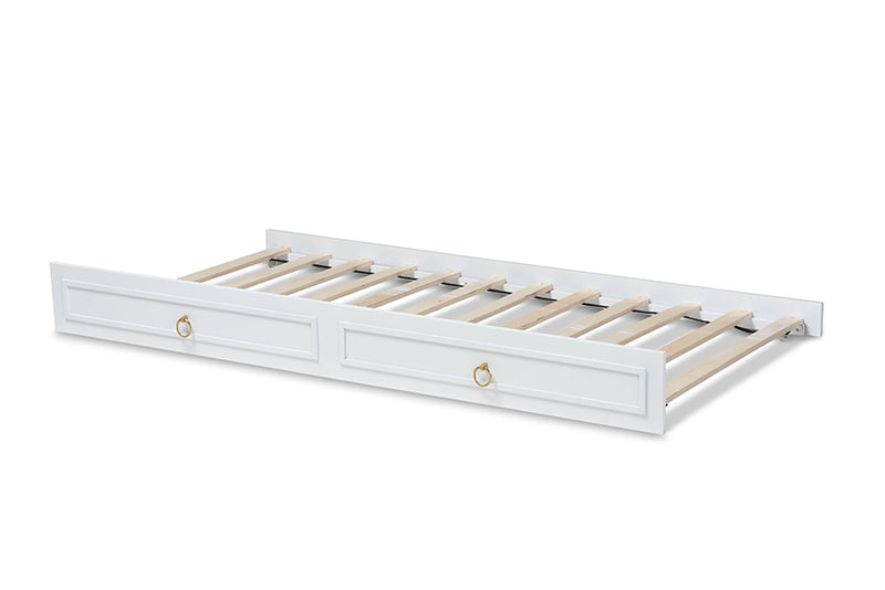 Nox Classic and Traditional White Finished Wood Twin Size Trundle