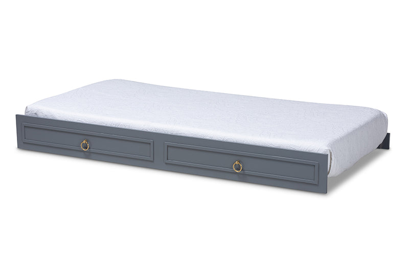 Nox Classic and Traditional Gray Finished Wood Twin Size Trundle