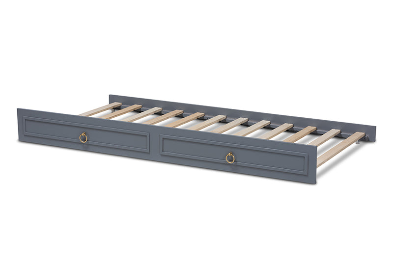 Nox Classic and Traditional Gray Finished Wood Twin Size Trundle