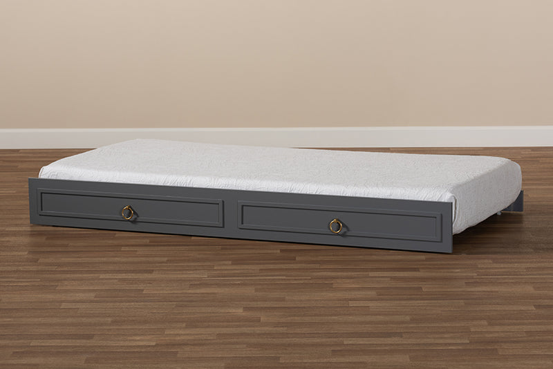 Nox Classic and Traditional Gray Finished Wood Twin Size Trundle