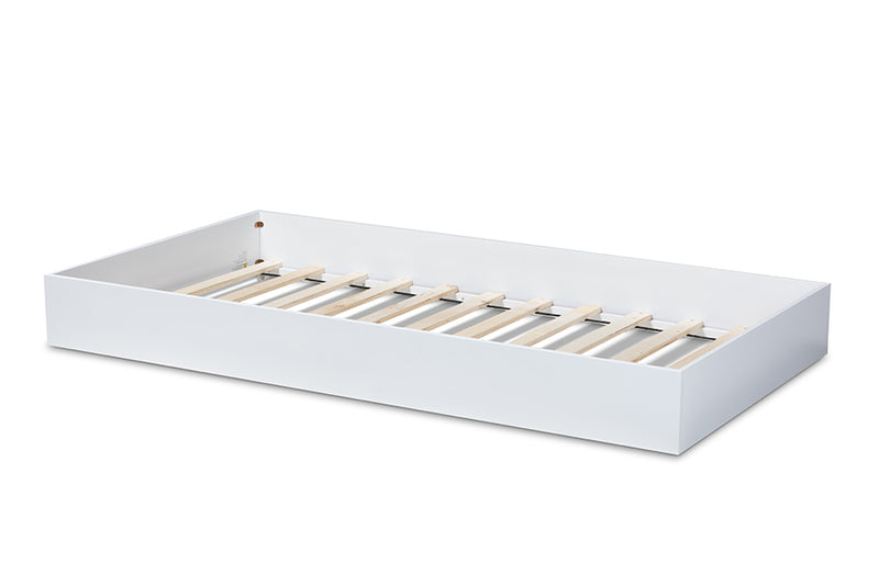 Ardon Modern and Contemporary White Finished Wood Twin Size Trundle