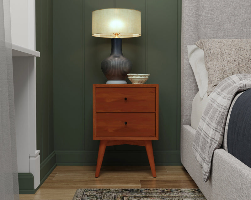 Melbourne 2 Drawer Nightstand, Acorn Alpine