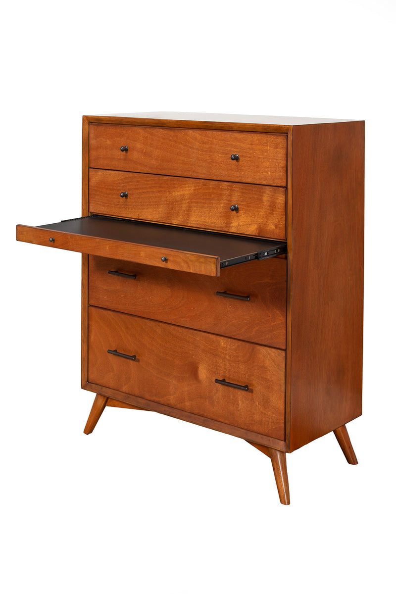 Melbourne 4 Drawer Multifunction Chest w/Pull Out Tray, Acorn