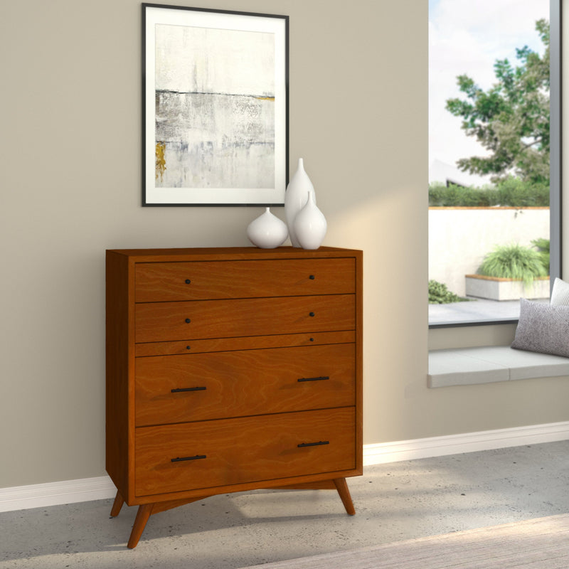 Melbourne 4 Drawer Multifunction Chest w/Pull Out Tray, Acorn Alpine
