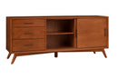 Melbourne 3 Drawers & 2 Sliding Doors Large TV Stand, Acorn Alpine