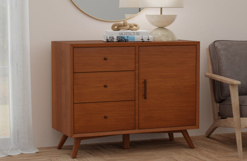 Melbourne 3 Drawers & 1 Door Accent Cabinet, Acorn