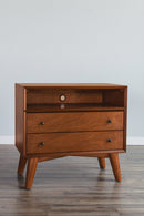 Melbourne 2 Drawers Large Nightstand, Acorn Alpine