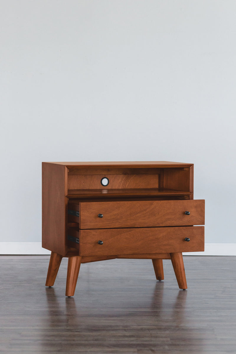 Melbourne 2 Drawers Large Nightstand, Acorn