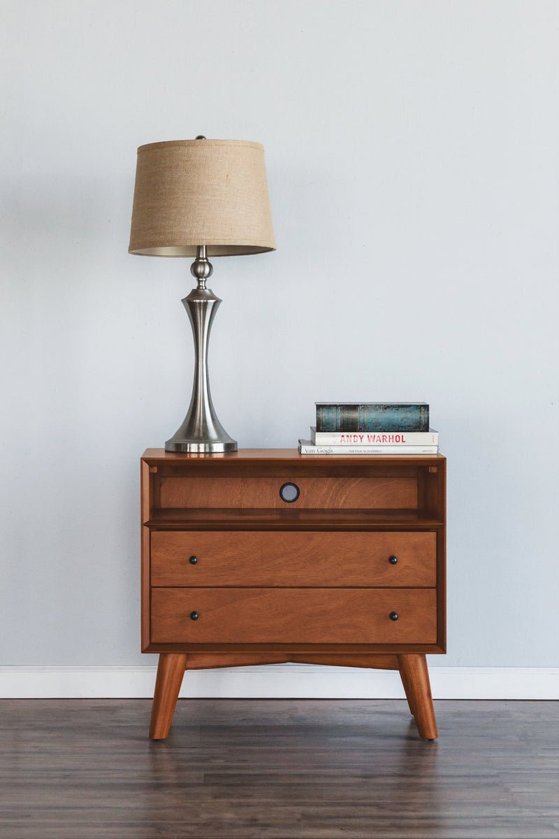 Melbourne 2 Drawers Large Nightstand, Acorn