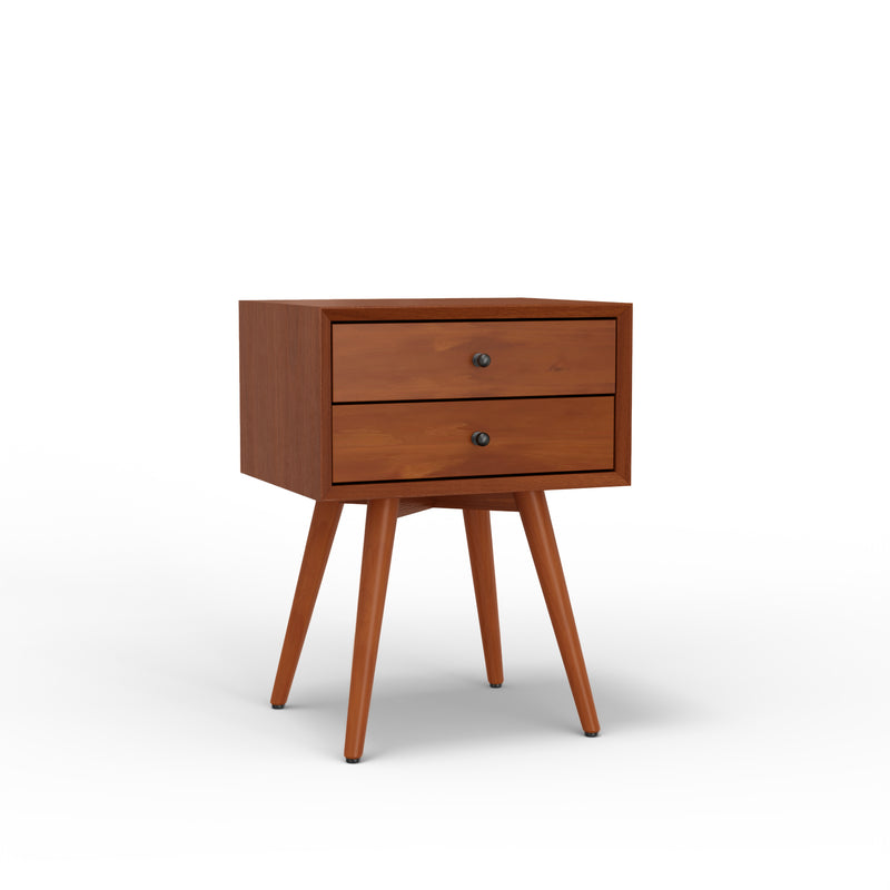 Melbourne 2 Drawers Small Nightstand, Acorn