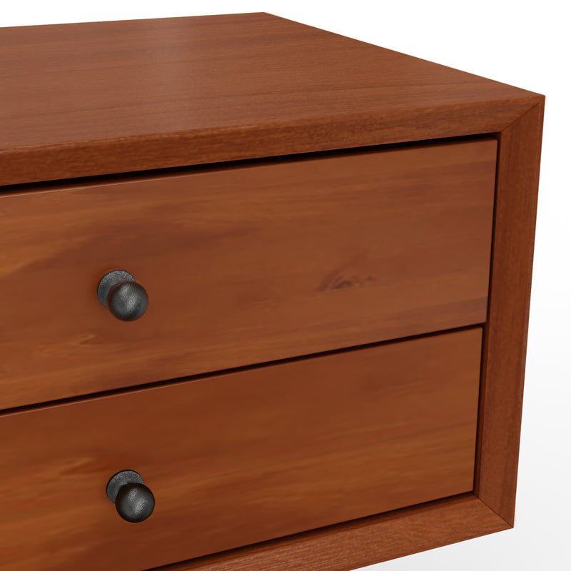 Melbourne 2 Drawers Small Nightstand, Acorn