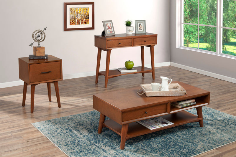 Melbourne 2 Drawers Console Table, Acorn Alpine