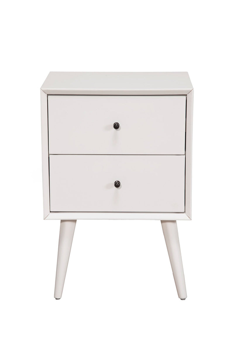 Melbourne 2 Drawer Nightstand, White Alpine
