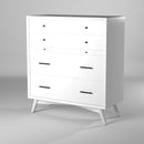 Melbourne 4 Drawer Multifunction Chest w/Pull Out Tray, White Alpine