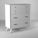Melbourne 4 Drawer Multifunction Chest w/Pull Out Tray, White Alpine