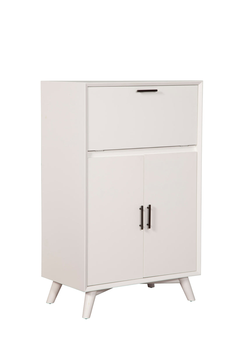 Melbourne Large Bar Cabinet w/Drop Down Tray, White