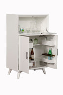 Melbourne Large Bar Cabinet w/Drop Down Tray, White Alpine