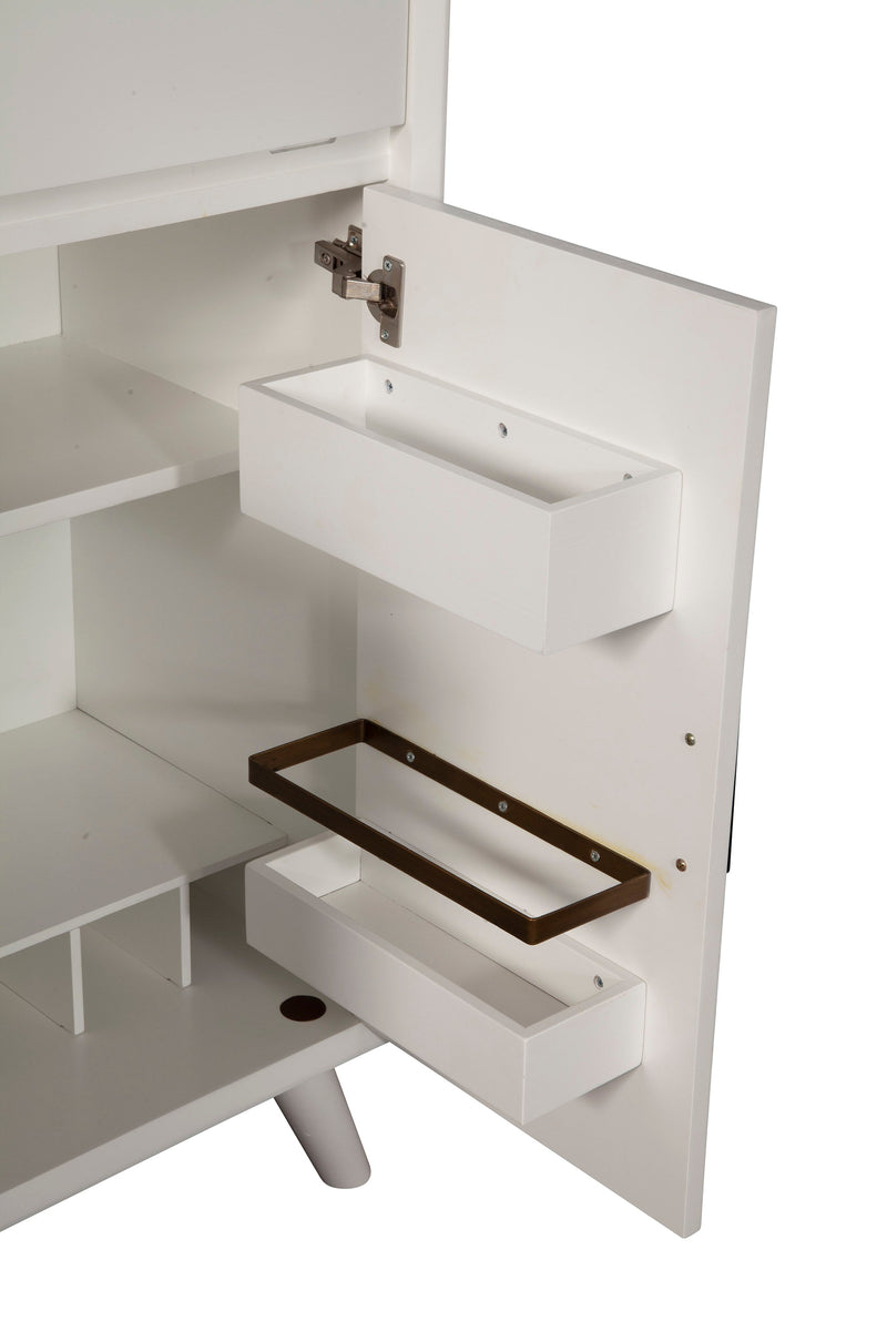 Melbourne Large Bar Cabinet w/Drop Down Tray, White Alpine