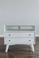 Melbourne 2 Drawers Large Nightstand, White Alpine