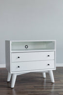 Melbourne 2 Drawers Large Nightstand, White Alpine