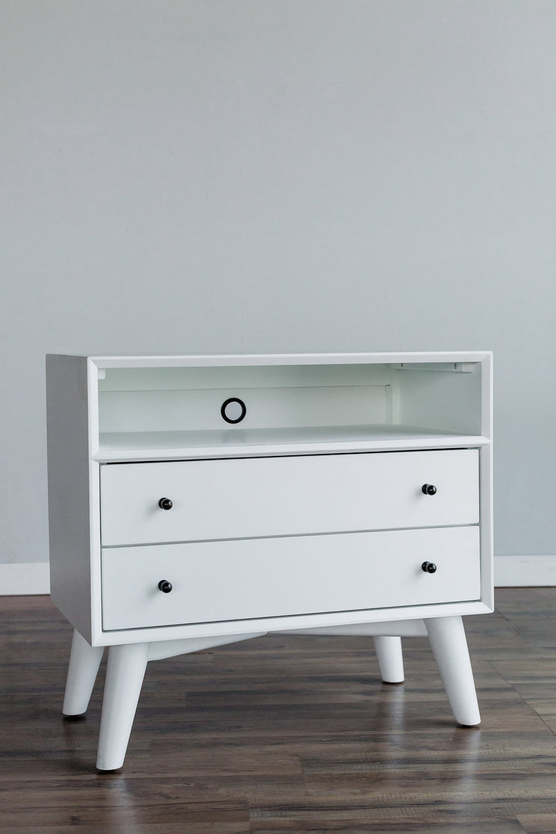 Melbourne 2 Drawers Large Nightstand, White