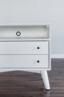 Melbourne 2 Drawers Large Nightstand, White Alpine