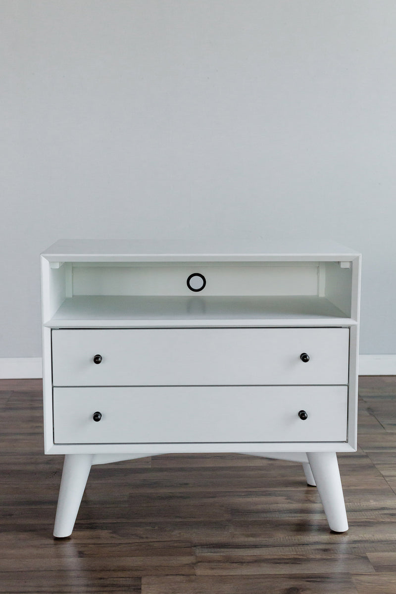 Melbourne 2 Drawers Large Nightstand, White