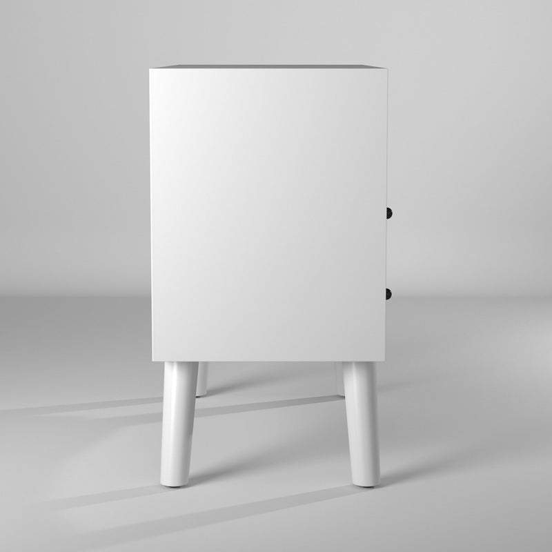 Melbourne 2 Drawers Large Nightstand, White