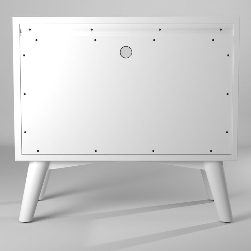 Melbourne 2 Drawers Large Nightstand, White Alpine