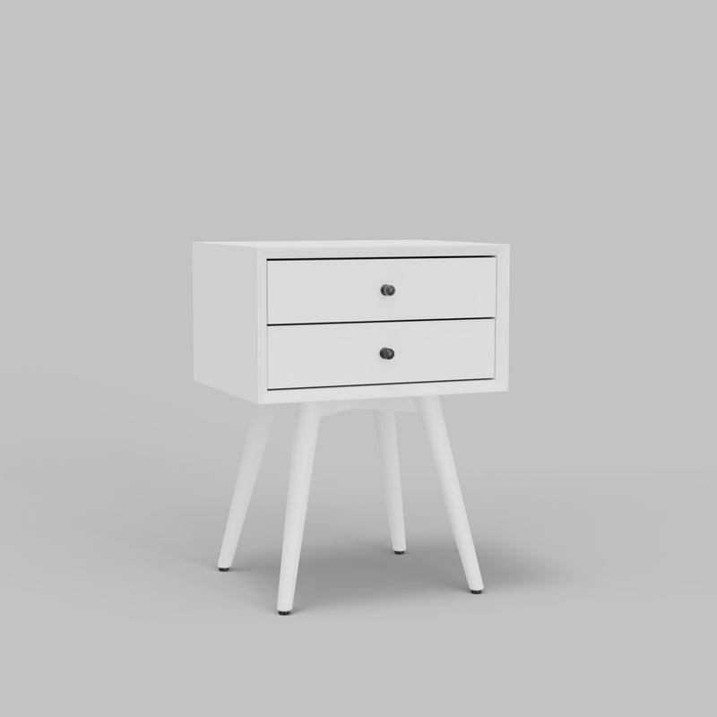 Melbourne 2 Drawers Small Nightstand, White