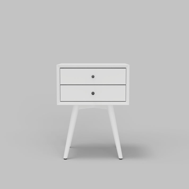 Melbourne 2 Drawers Small Nightstand, White