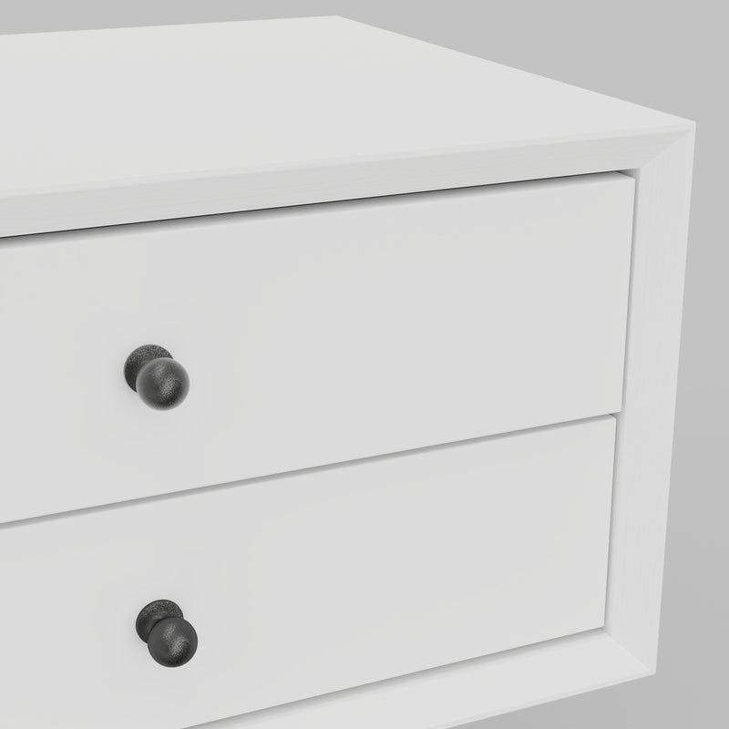 Melbourne 2 Drawers Small Nightstand, White