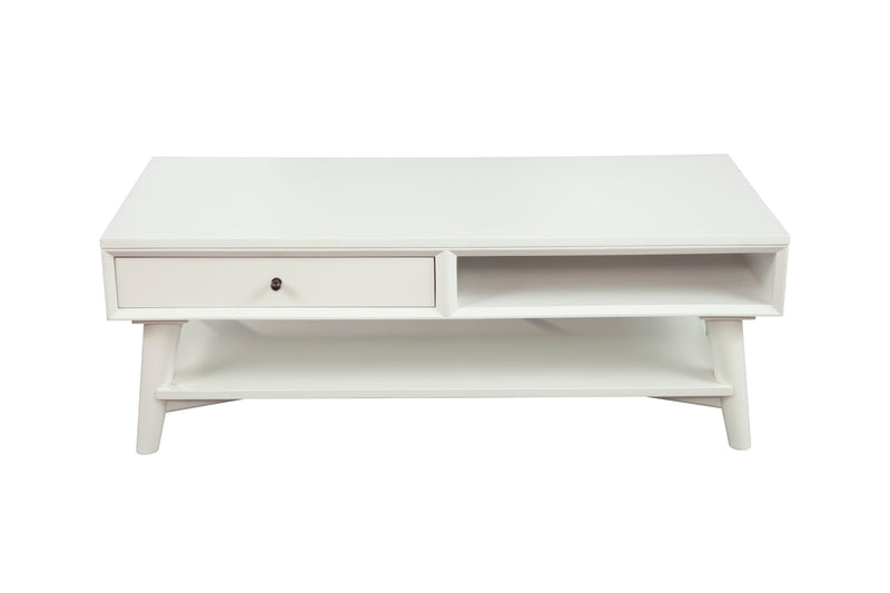 Melbourne One Drawer with Two Way Slides  Coffee Table, White