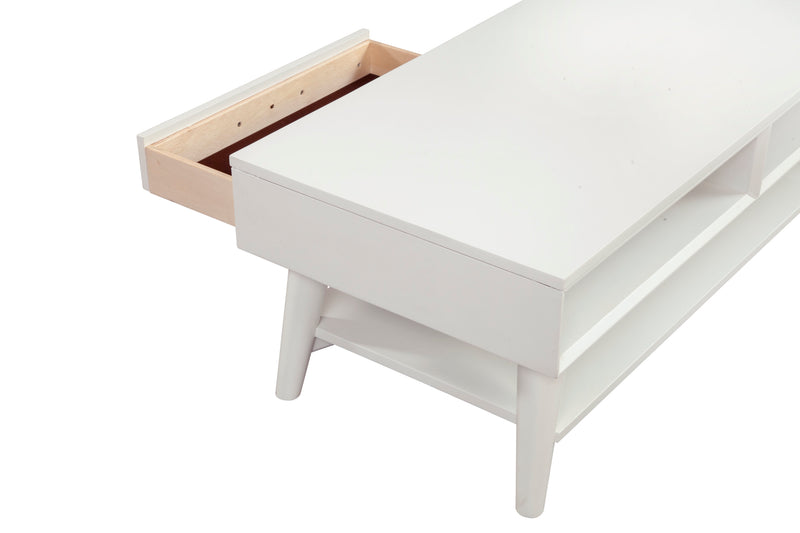 Melbourne One Drawer with Two Way Slides  Coffee Table, White