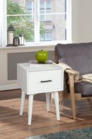 Melbourne Single Drawer End Table, White Alpine