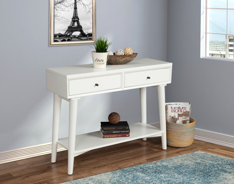 Melbourne 2 Drawers Console Table, White