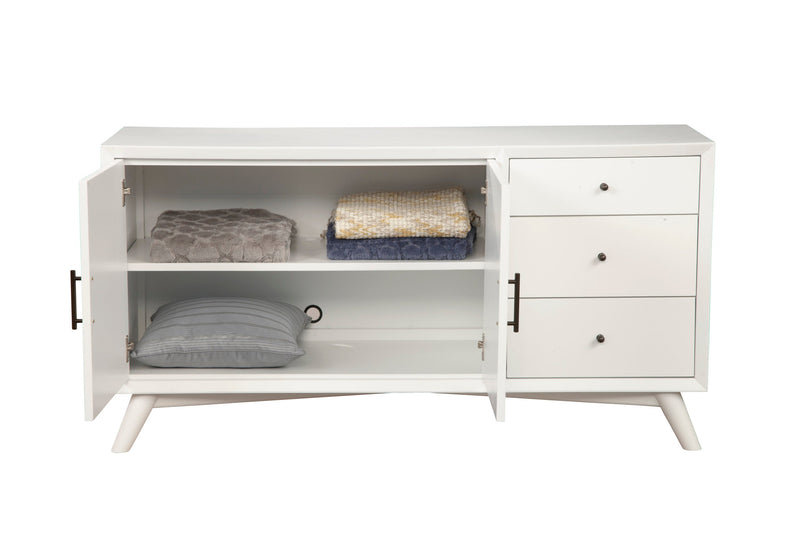 Melbourne Two Drawers Sideboard, White Alpine